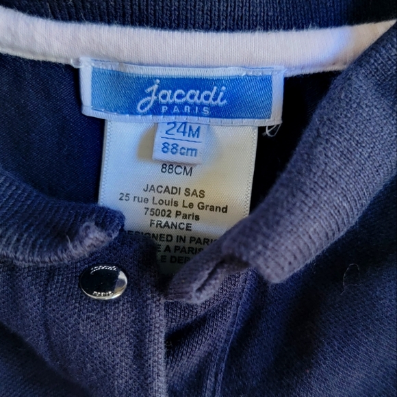 JACADI PARIS BABY GIRLS KIDS GOLF POLO DRESS RUFFLE SLEEVE 24 MONTHS - Picture 3 of 5